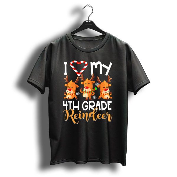 I Love My 4Th Grade Reindeer Christmas Holiday T Shirt 1 t shirt 1