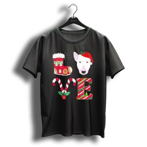 I Love My Bull Terrier Holiday Christmas T-Shirt