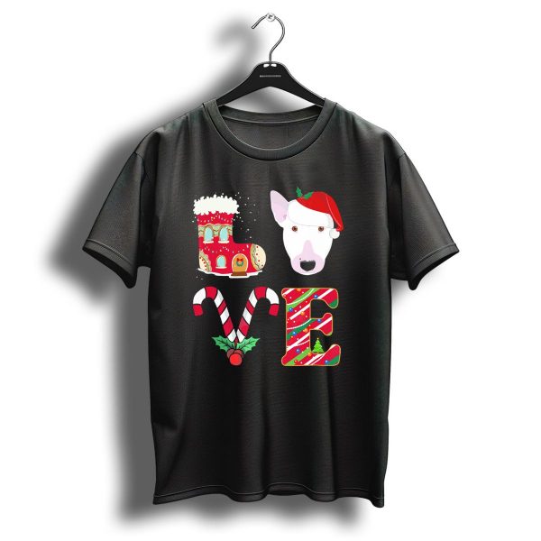I Love My Bull Terrier Holiday Christmas T Shirt 1 t shirt 1