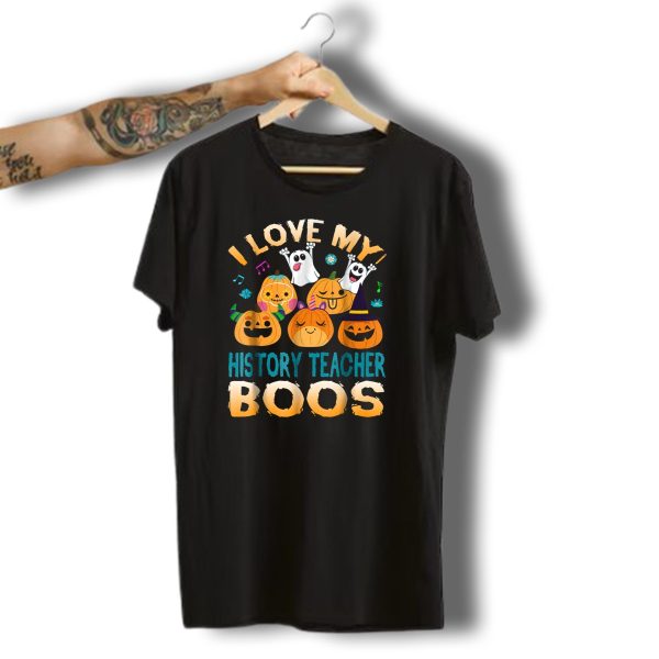 I Love My History Teacher Boos Ghosts And Pumpkins Halloween T Shirt t shirt 1