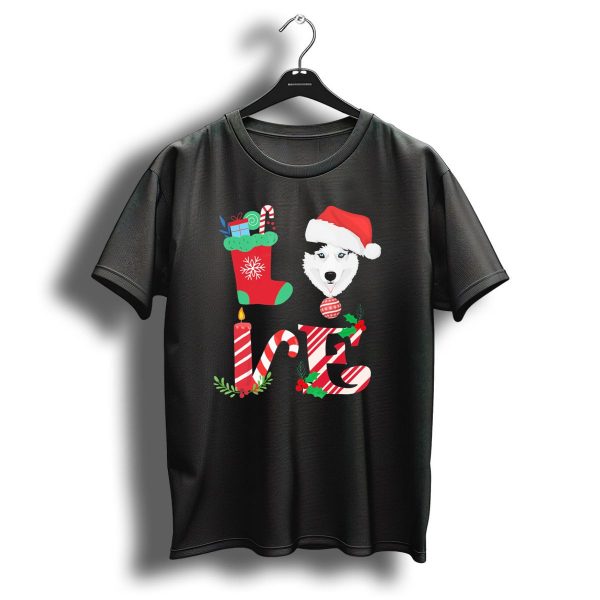 I Love My Husky Christmas Stocking Candle T Shirt 1 t shirt 1