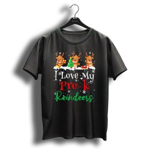 I Love My Pre K Reindeers Christmas Snowflakes And Festive Cheer T-Shirt