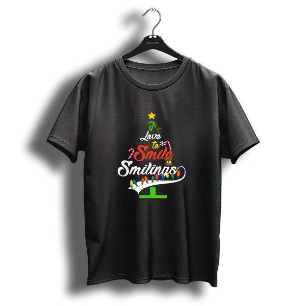I Love To Smile Smilings My Favorite Christmas Tree Lights Candy Cane T Shirt 1 t shirt 1