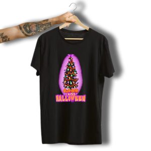 I Miss Halloween Christmas Tree With Pumpkins And Skulls T-Shirt