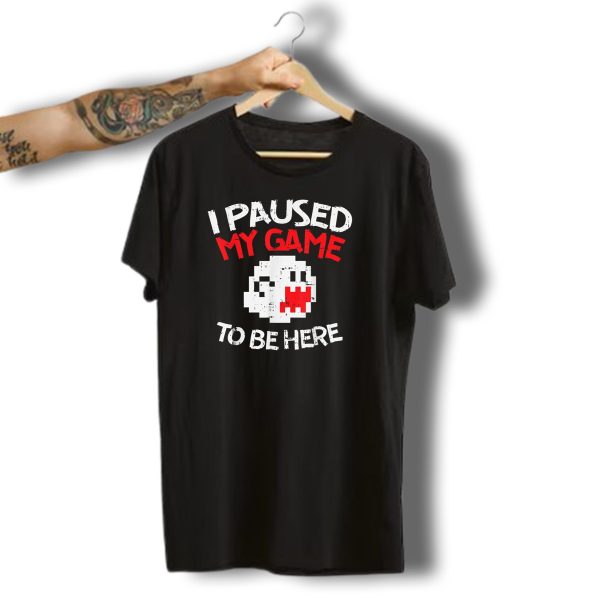 I Paused My Game To Be Here Ghost Halloween Gaming Boy T Shirt t shirt 1