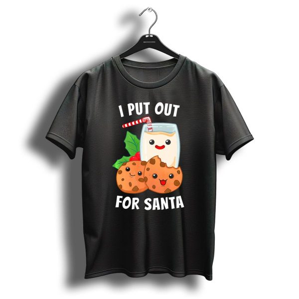 I Put Out For Santa Christmas Cookie Milk Candy Cane Smiles T Shirt 1 t shirt 1