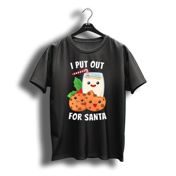 I Put Out For Santa Christmas Cookie Milk Candy Cane Smiles T Shirt t shirt 1