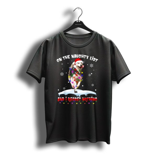 I Regret Nothing Husky In Santa Hat With Christmas Lights And Snowflakes T Shirt t shirt 1