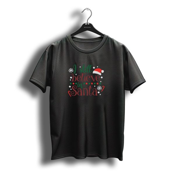 I Still Believe In Santa Christmas Hat Snowflakes Candy Cane T Shirt t shirt 1