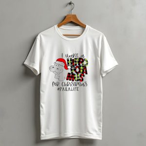 I Want A Hippopotamus For Christmas Paralife With Santa Hat Hippo T Shirt
