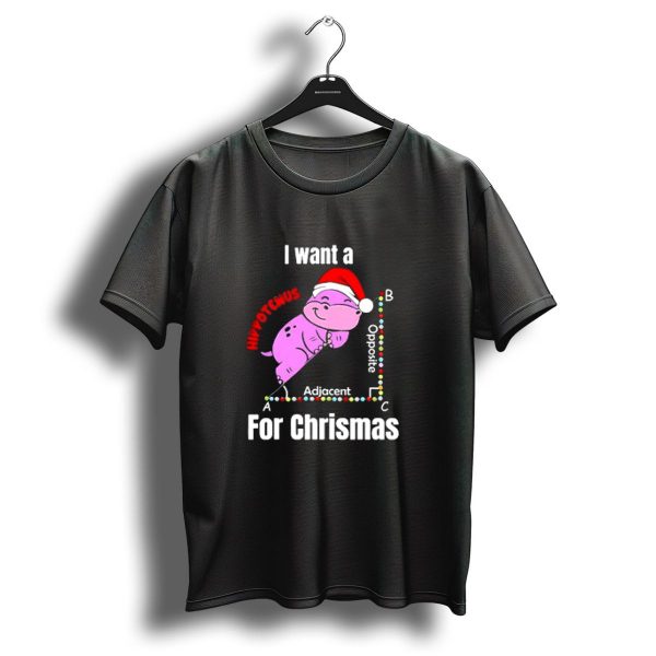 I Want A Hippotenuse Abc Adjacent Opposite For Christmas Cute Hippo T Shirt 1 t shirt 1