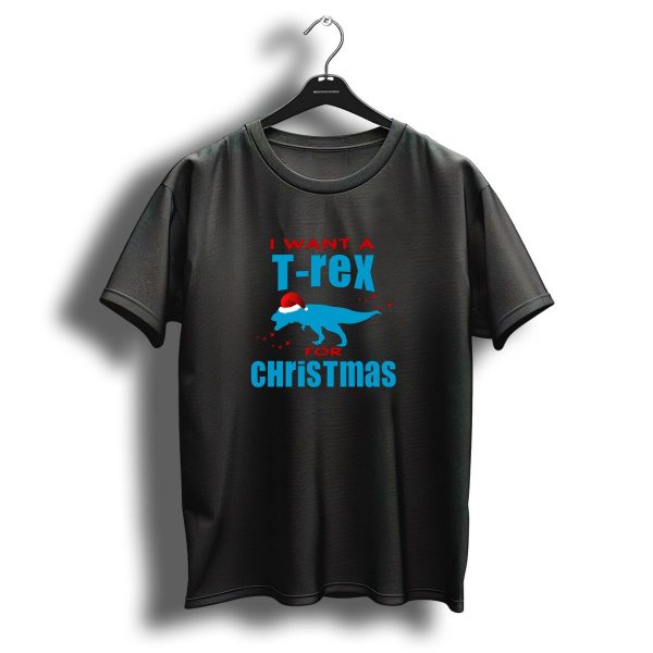 I Want A T Rex For Christmas Santa Hat Dinosaur T Shirt 1 t shirt 1