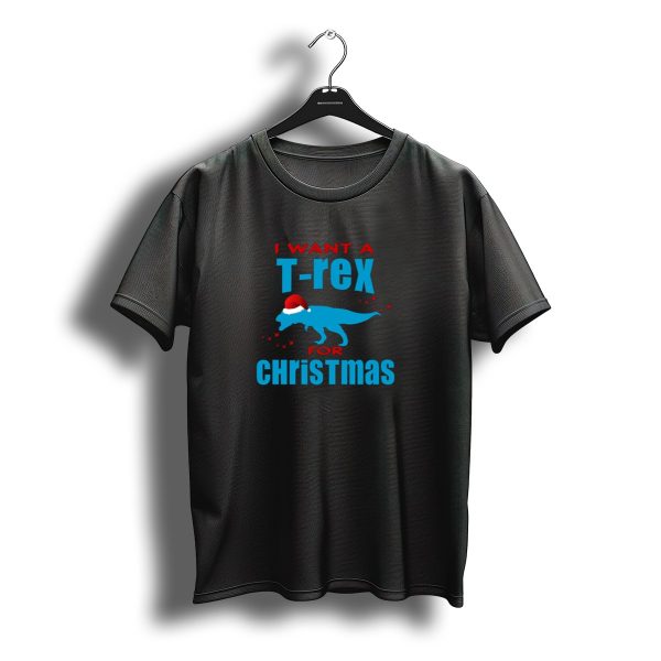 I Want A T Rex For Christmas Santa Hat Dinosaur T Shirt t shirt 1