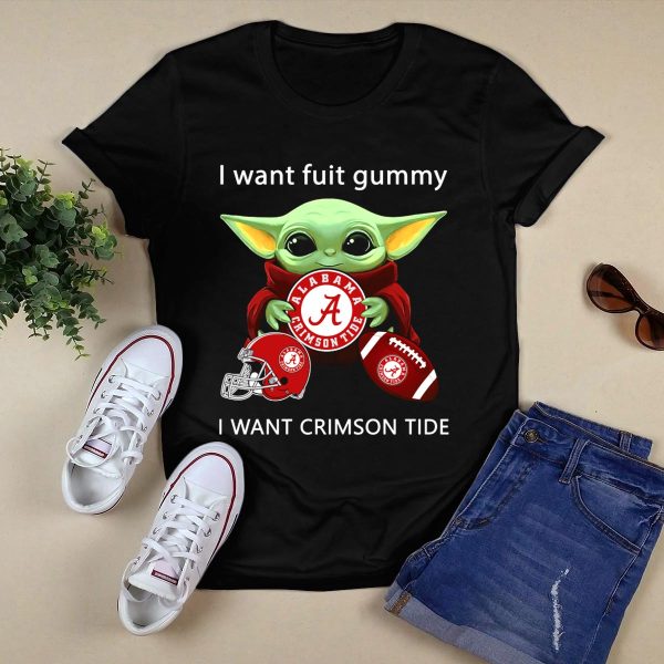I Want Fuit Gummy Alabama Crimson Tide Football T Shirt Style 1 Black 1