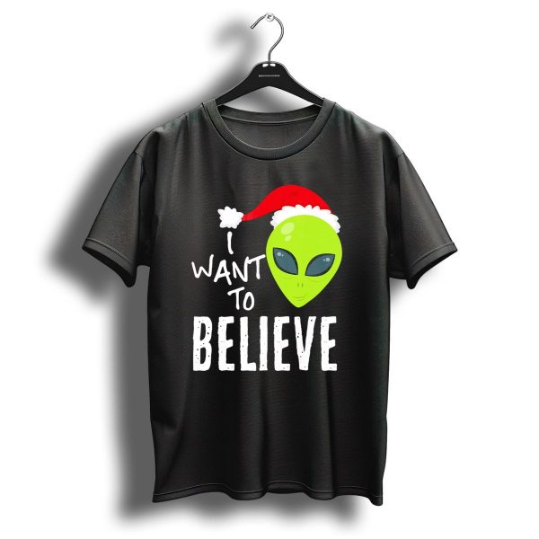 I Want To Believe Alien Santa Hat Christmas Ufo T Shirt 1 t shirt 1