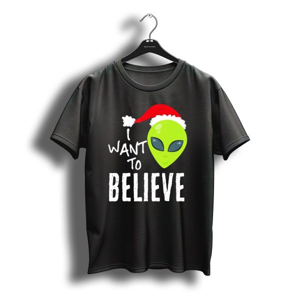 I Want To Believe Alien Santa Hat Christmas Ufo T Shirt t shirt 1