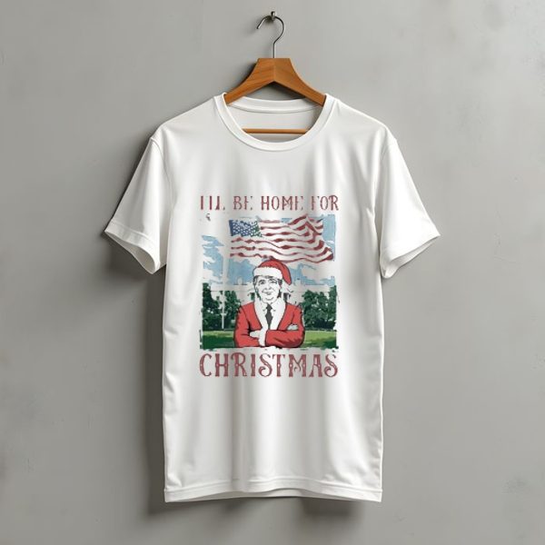 ILl Be Home For Christmas American Flag White House Santa Suit T Shirt t shirt 1