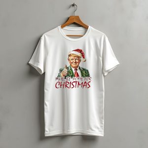I'Ll Be Home For Christmas Santa Hat Thumbs Up T-Shirt