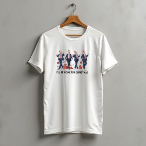I'Ll Be Home For Christmas Santa Trump Dancing 2024 Christmas T-Shirt