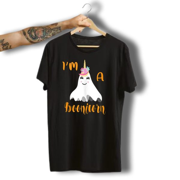 IM A Boonicorn Funny Cute Halloween Unicorn Ghost With Flowers T Shirt t shirt 1 1