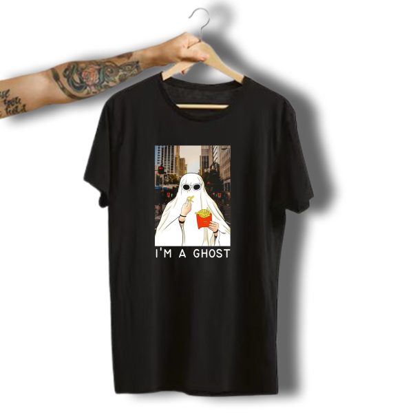 IM A Ghost With Mcdonalds Fries Urban Halloween Vibe T Shirt t shirt 1