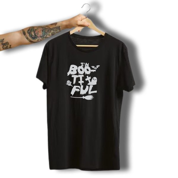 IM Bootiful Halloween Bat Ghost Cross Broomstick T Shirt t shirt 1