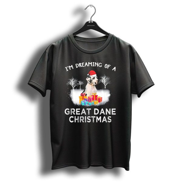 IM Dreaming Of A Great Dane Christmas With Santa Hat And Gifts T Shirt 1 t shirt 1