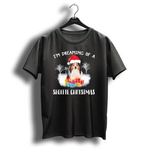 I'm Dreaming Of A Sheltie Christmas With Santa Hat And Gifts T Shirt