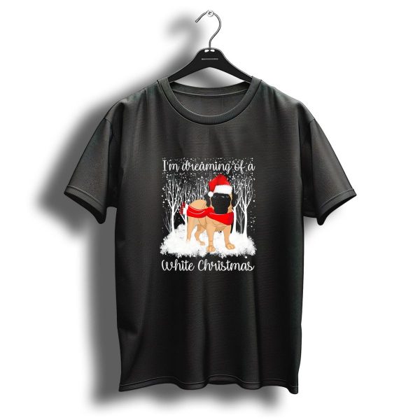 IM Dreaming Of A White Christmas English Mastiff Santa Hat T Shirt 1 t shirt 1