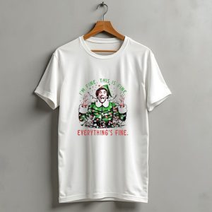 I'm Fine This Is Fine Everythings Fine Elf Christmas T-Shirt
