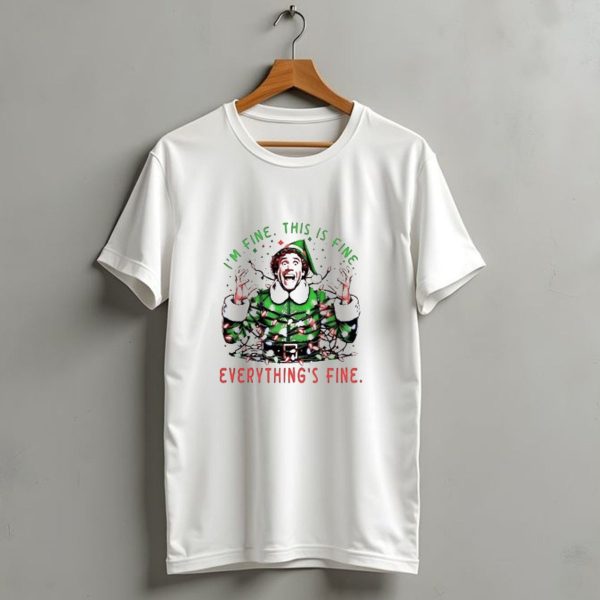 IM Fine This Is Fine Everythings Fine Elf Christmas T Shirt 1 t shirt 1