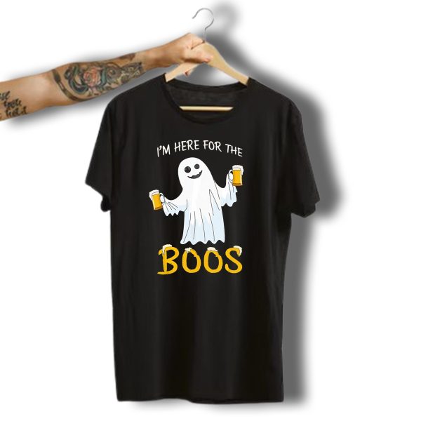 IM Here For The Boos Funny Beer Ghost Halloween Humor T Shirt t shirt 1 1