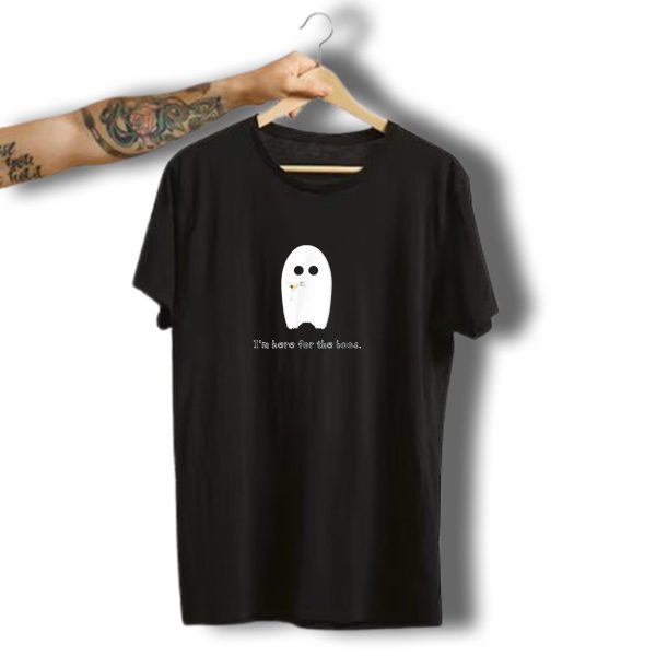IM Here For The Boos Ghost With Martini Halloween T Shirt t shirt 1