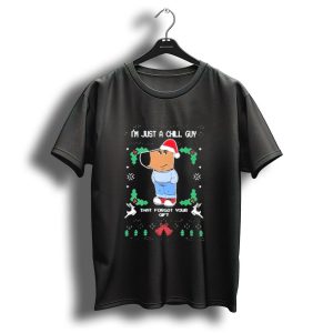 I'm Just A Chill Guy That Forgot Your Gift Santa Hat Christmas Reindeer T Shirt