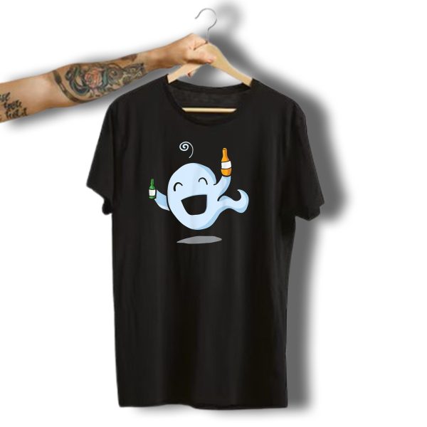 IM Just Here For The Boos Ghost Holding Beer Halloween T Shirt t shirt 1