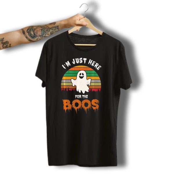 IM Just Here For The Boos Ghost Retro Halloween T Shirt t shirt 1
