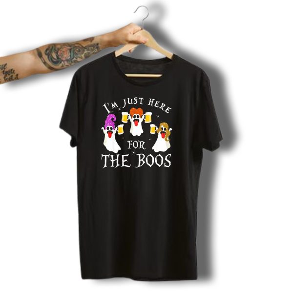 IM Just Here For The Boos Ghosts With Beer Glasses Halloween T Shirt t shirt 1