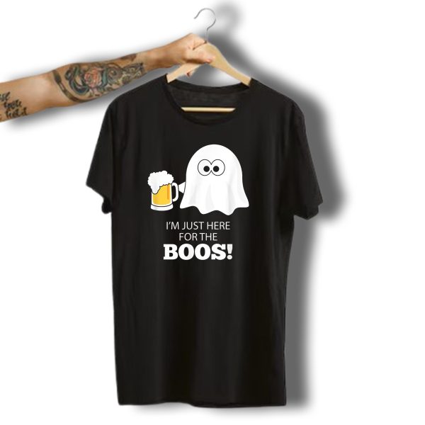 IM Just Here For The Boos Halloween Drinking Ghost And Beer T Shirt t shirt 1