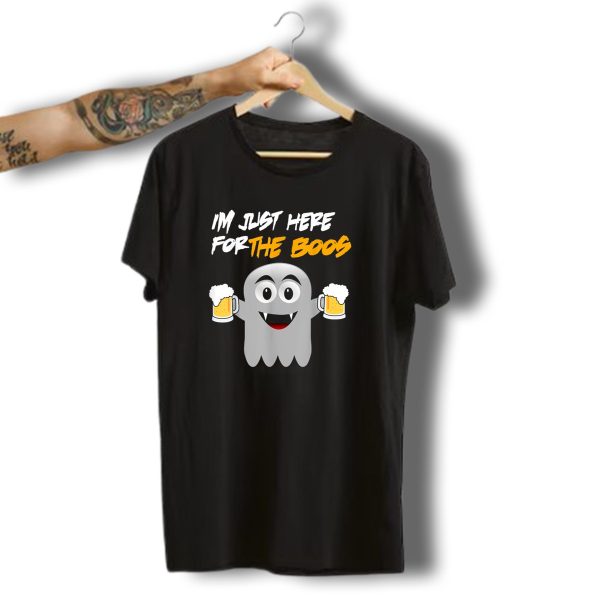 IM Just Here For The Boos Halloween Ghost With Beer Lover T Shirt t shirt 1
