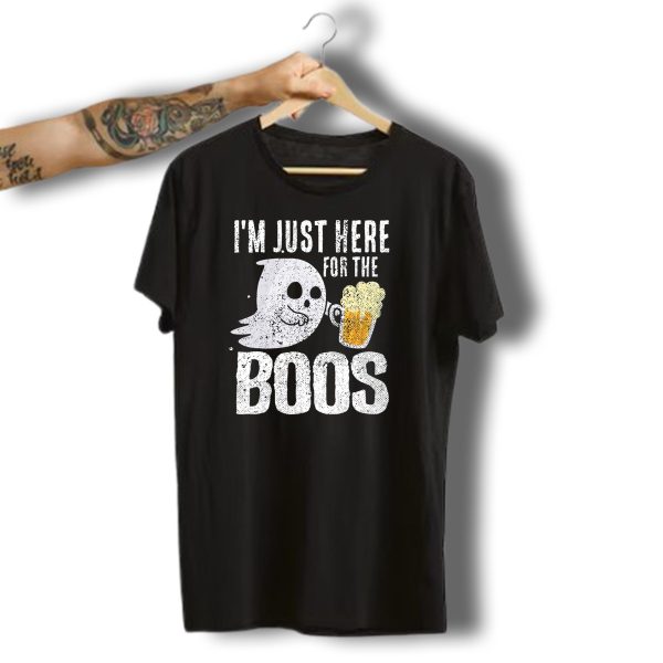 IM Just Here For The Boos Halloween Ghost With Beer T Shirt t shirt 1
