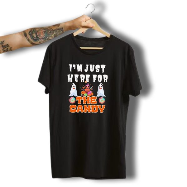 IM Just Here For The Candy Halloween Cute Ghosts And Candy T Shirt t shirt 1