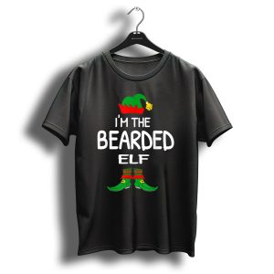 I'm The Bearded Elf Santa Hat And Boots Christmas T-Shirt