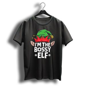 I'm The Bossy Elf Christmas Family Matching Jingle Hat Ears T-Shirt