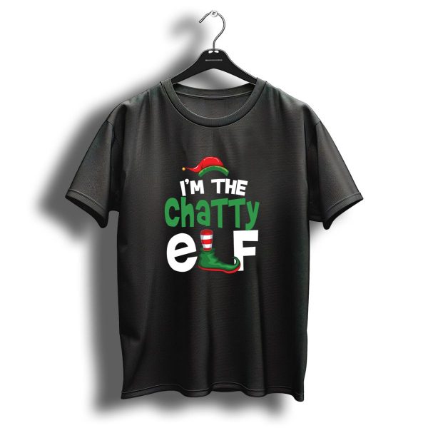 IM The Chatty Elf Holiday Humor Christmas Hat Green Boot T Shirt 1 t shirt 1