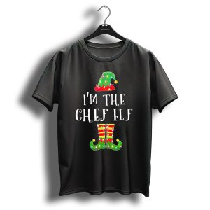 I'm The Chef Elf Christmas Hat And Striped Boots Holiday Family Matching T-Shirt