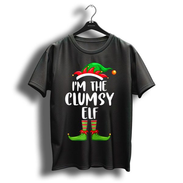 IM The Clumsy Elf Christmas Hat And Shoes Matching Family Group T Shirt 1 t shirt 1