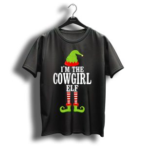 I'm The Cowgirl Elf Christmas Hat And Shoes T-Shirt