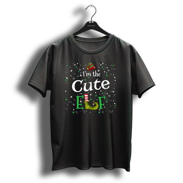 IM The Cute Elf Funny Group Christmas Hat Snowflakes Green Shoe Whimsy T Shirt 1 t shirt 1
