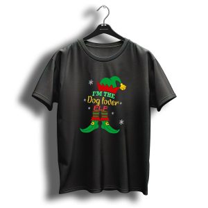I'm The Dog Lover Elf Christmas Snowflakes Hat And Shoes T-Shirt