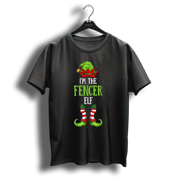 IM The Fencer Elf Christmas Family Elf Green Hat Striped Socks T Shirt 1 t shirt 1